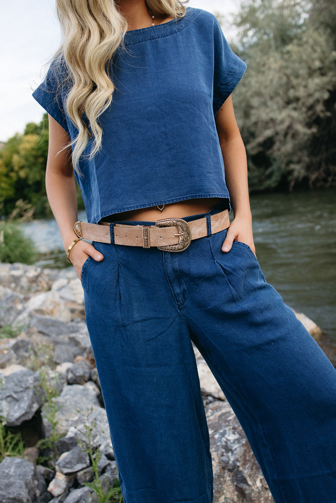 All Things Considered Chambray Top