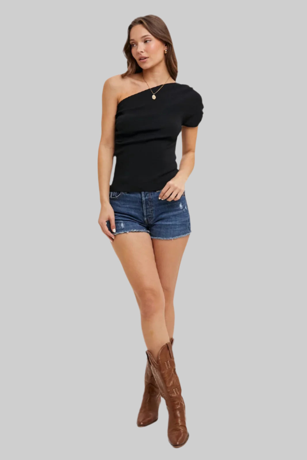 Sculpted Slant One Shoulder Top