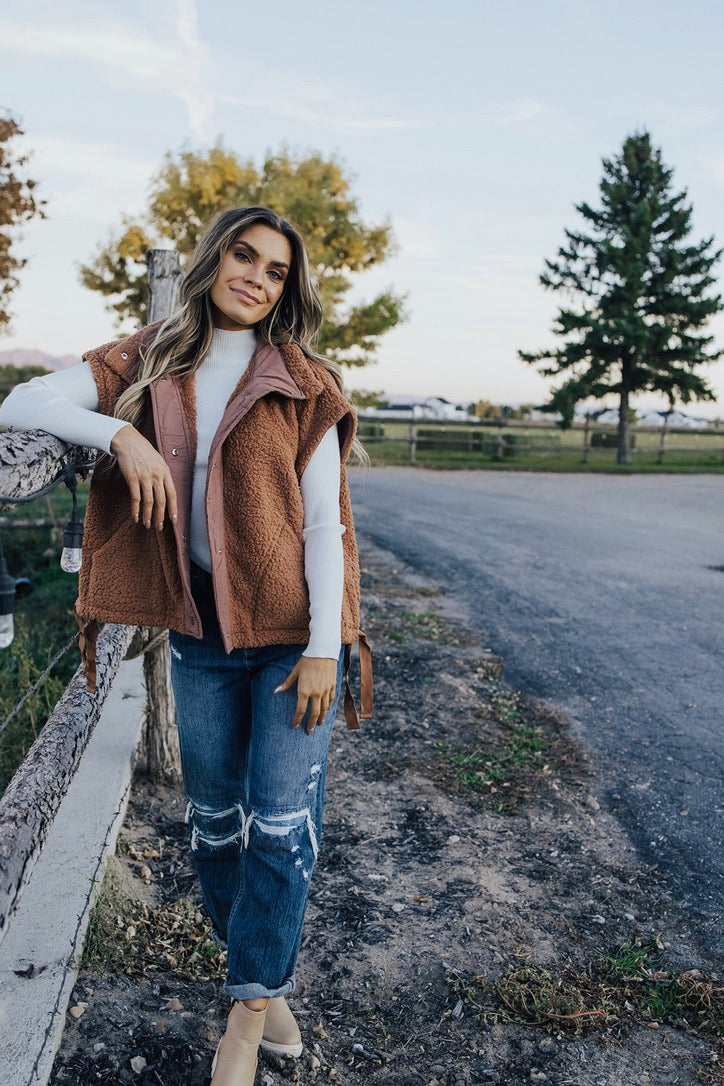 Whitley Sherpa Oversized Vest - FINAL SALE