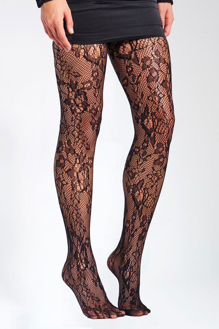 Baylor Lace Floral Print Tights - FINAL SALE