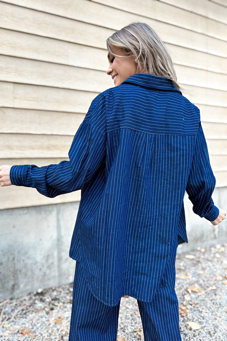 Stripes in Motion Button Down Top - FINAL SALE