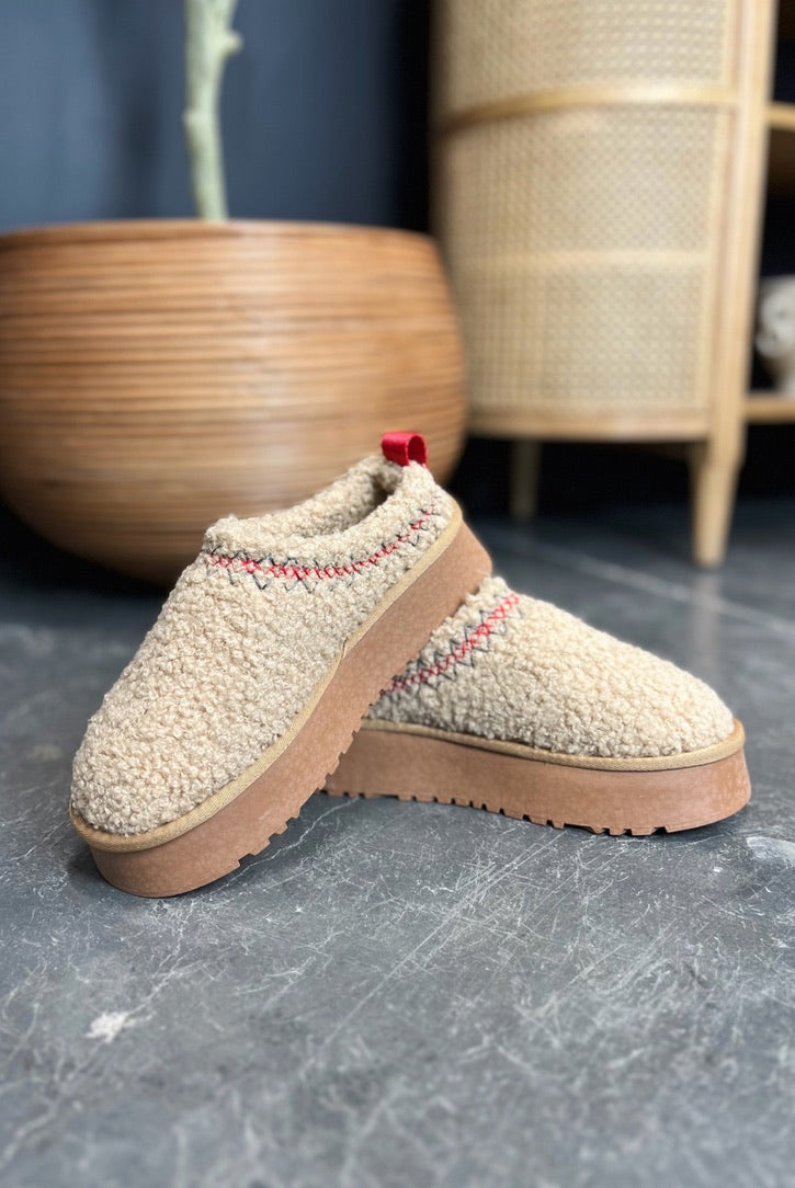 The Fawn Sherpa Platform Slipper