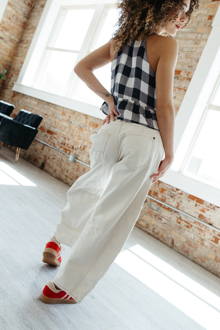 Free People We The Free Good Luck Mid-Rise Barrel Jeans