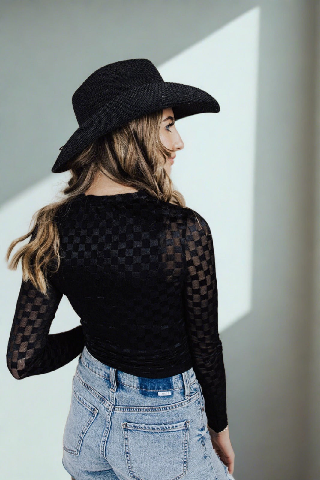 Checked Out Mesh Top - FINAL SALE