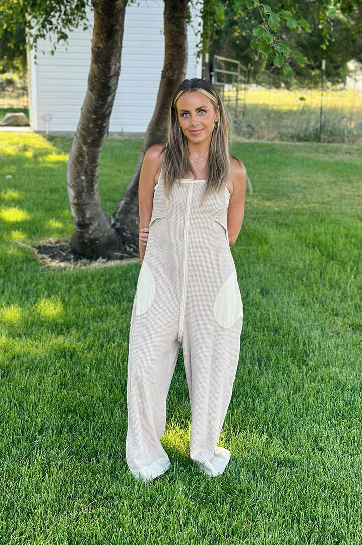 Sunscape Waffle Jumpsuit - FINAL SALE