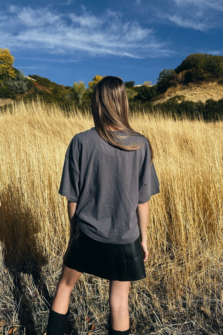 Longhorn Stitch Crop Tee - FINAL SALE