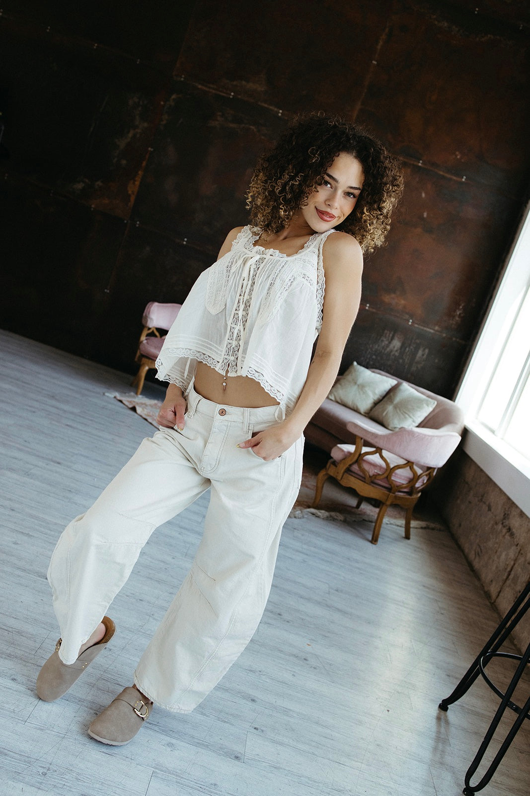 Free People We The Free Good Luck Mid-Rise Barrel Jeans