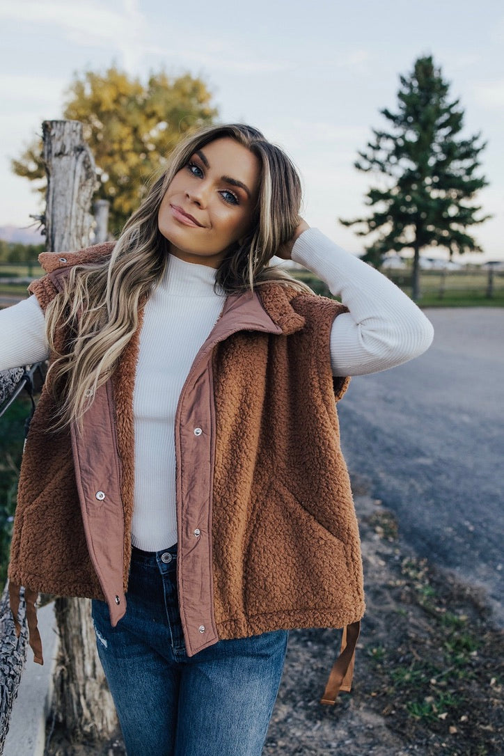 Whitley Sherpa Oversized Vest - FINAL SALE