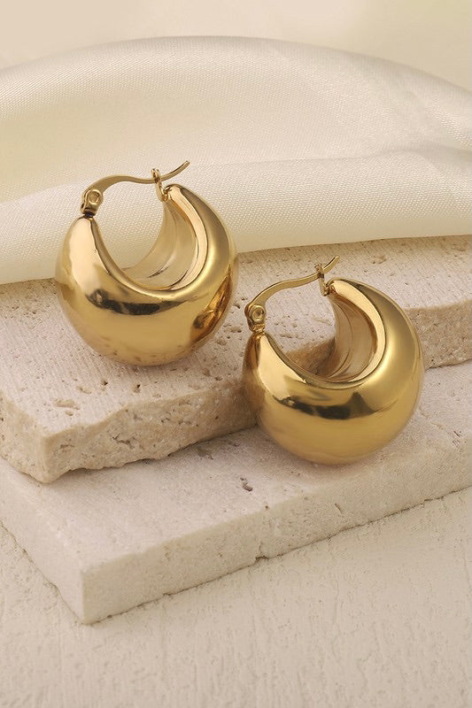 Round Reflection Drop Earrings