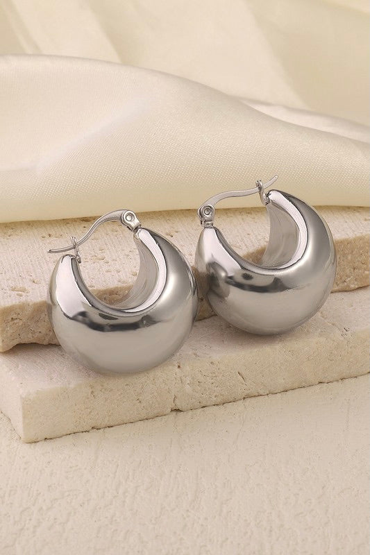 Round Reflection Drop Earrings