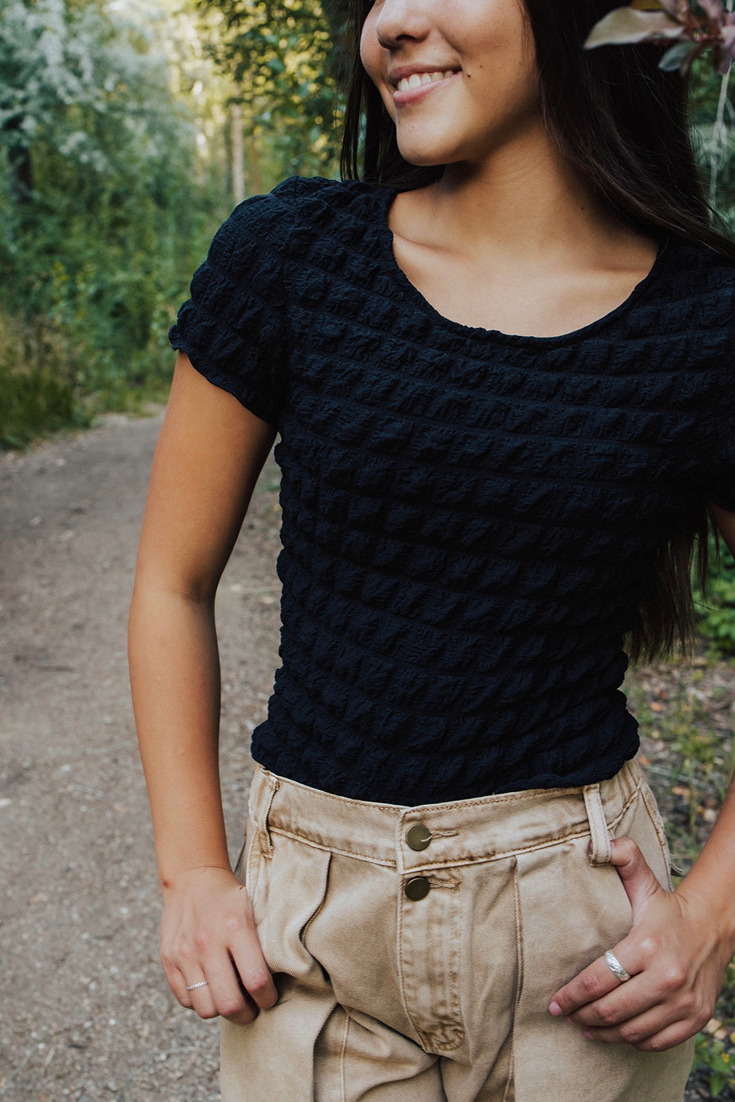 Odessa Bubble Textured Crop Top