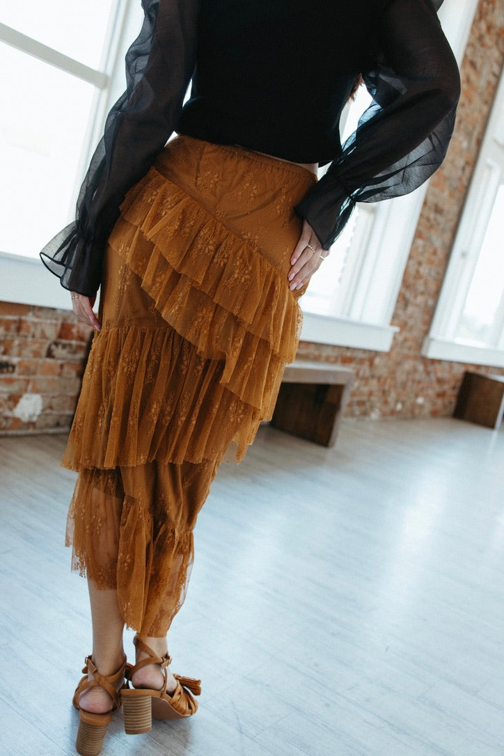Gingerbread Lace Tiered Skirt - FINAL SALE