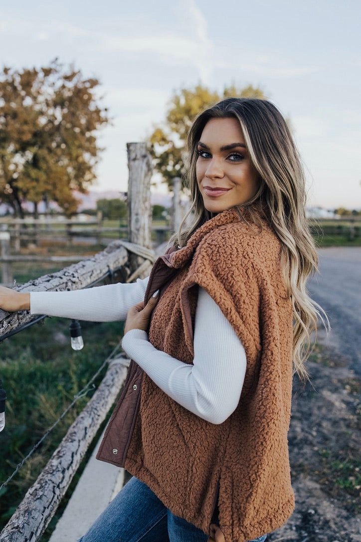 Whitley Sherpa Oversized Vest - FINAL SALE