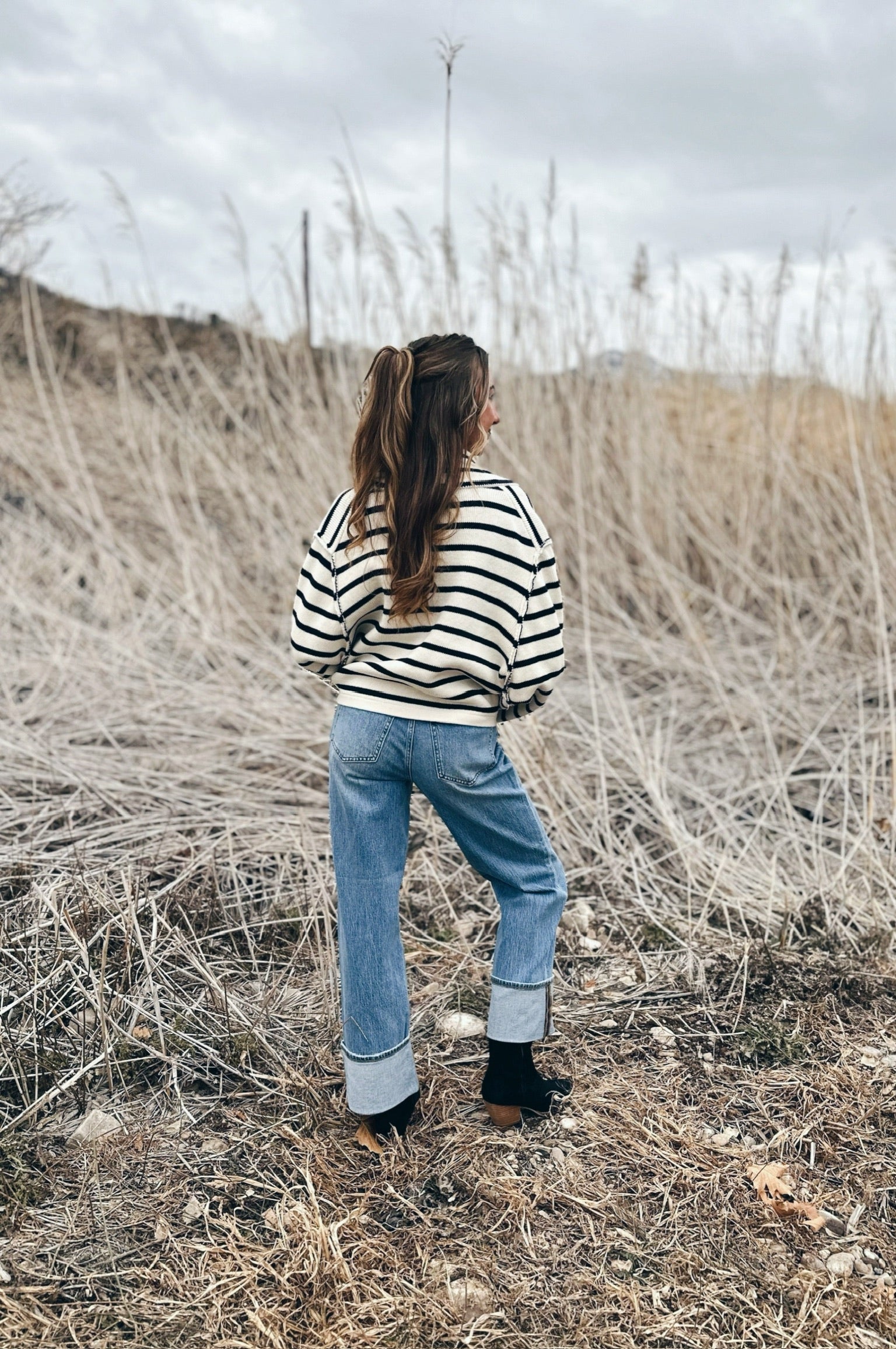 Tucked Edge High Rise Jeans