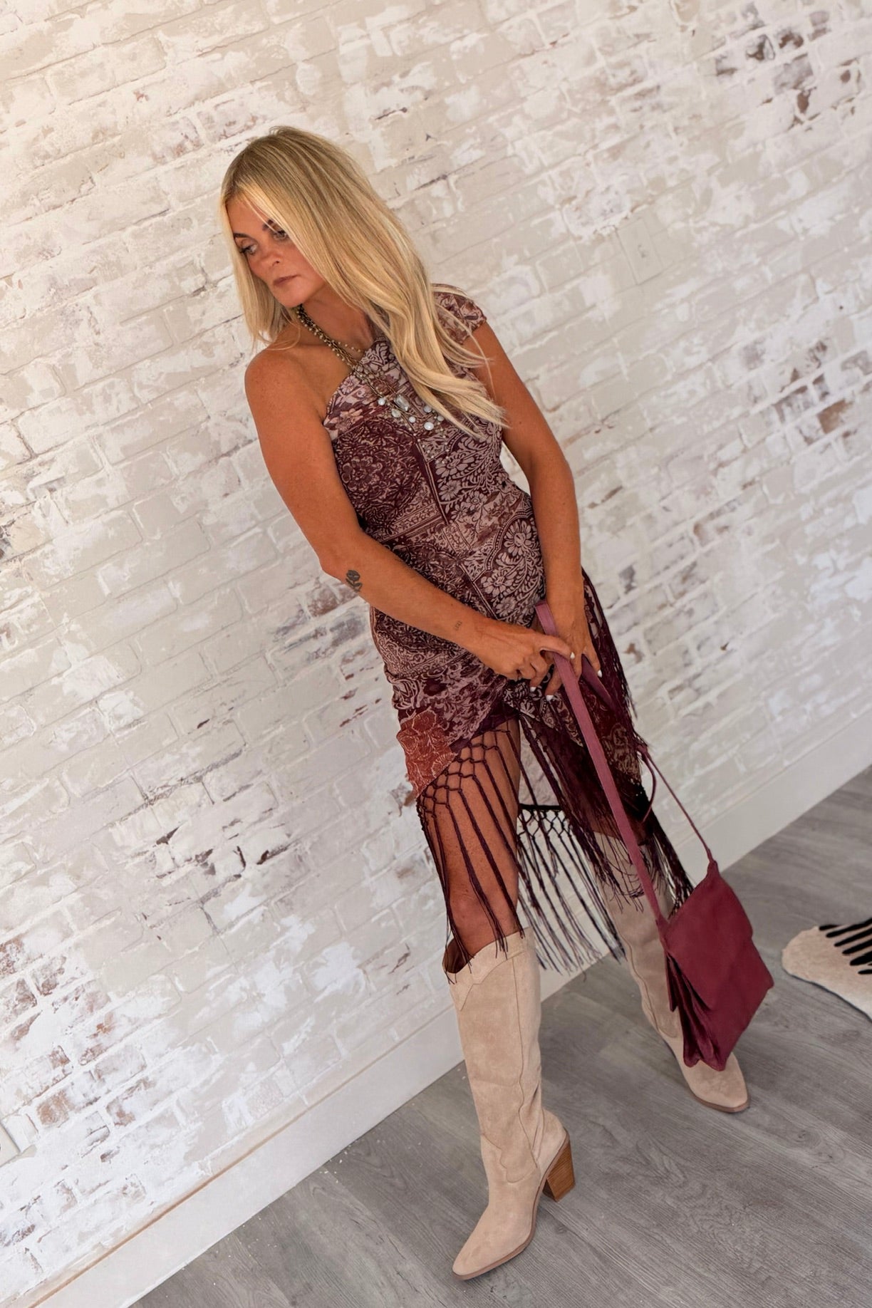 High Desert Patchwork Fringe Dress