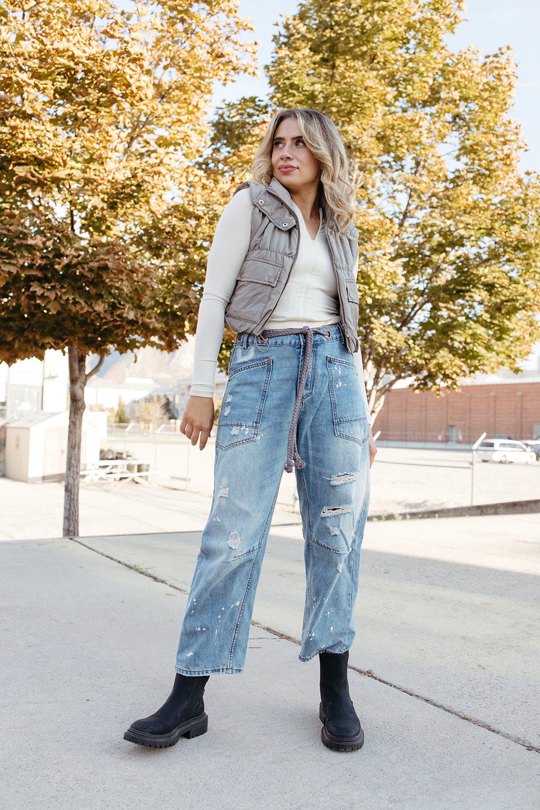 Adaline Washed Distressed Jeans Lux Collection - FINAL SALE