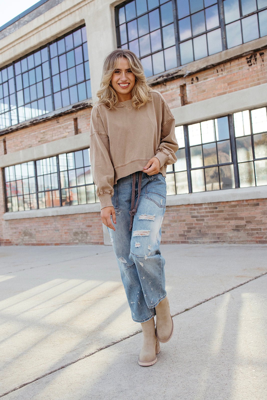 Adaline Washed Distressed Jeans Lux Collection - FINAL SALE