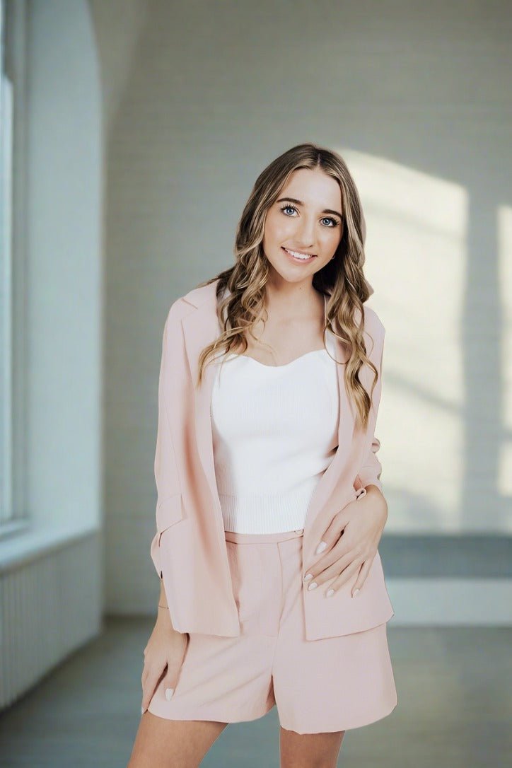 Apricot Dunes Front Pleated Shorts