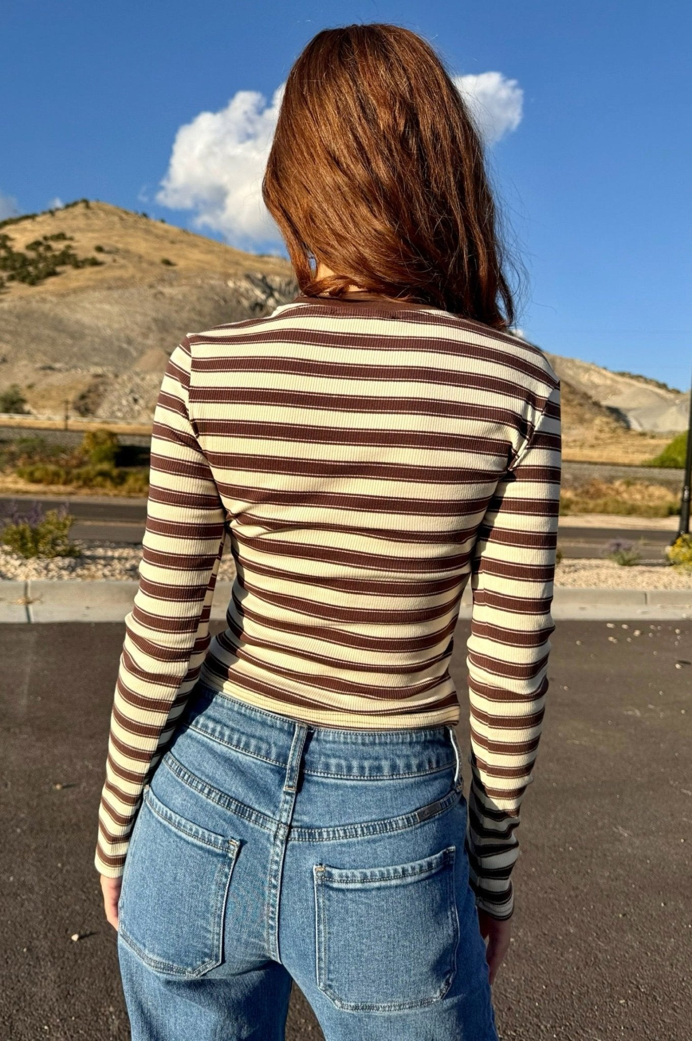 Charlie Ribbed Long Sleeve Tee