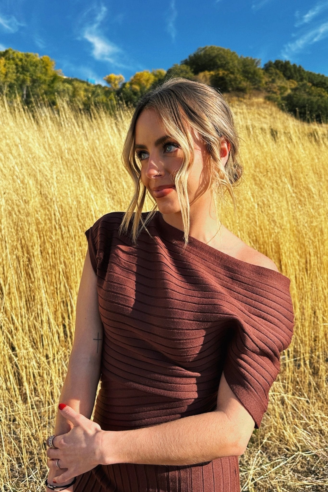 Cocoa Off Shoulder Dress - FINAL SALE