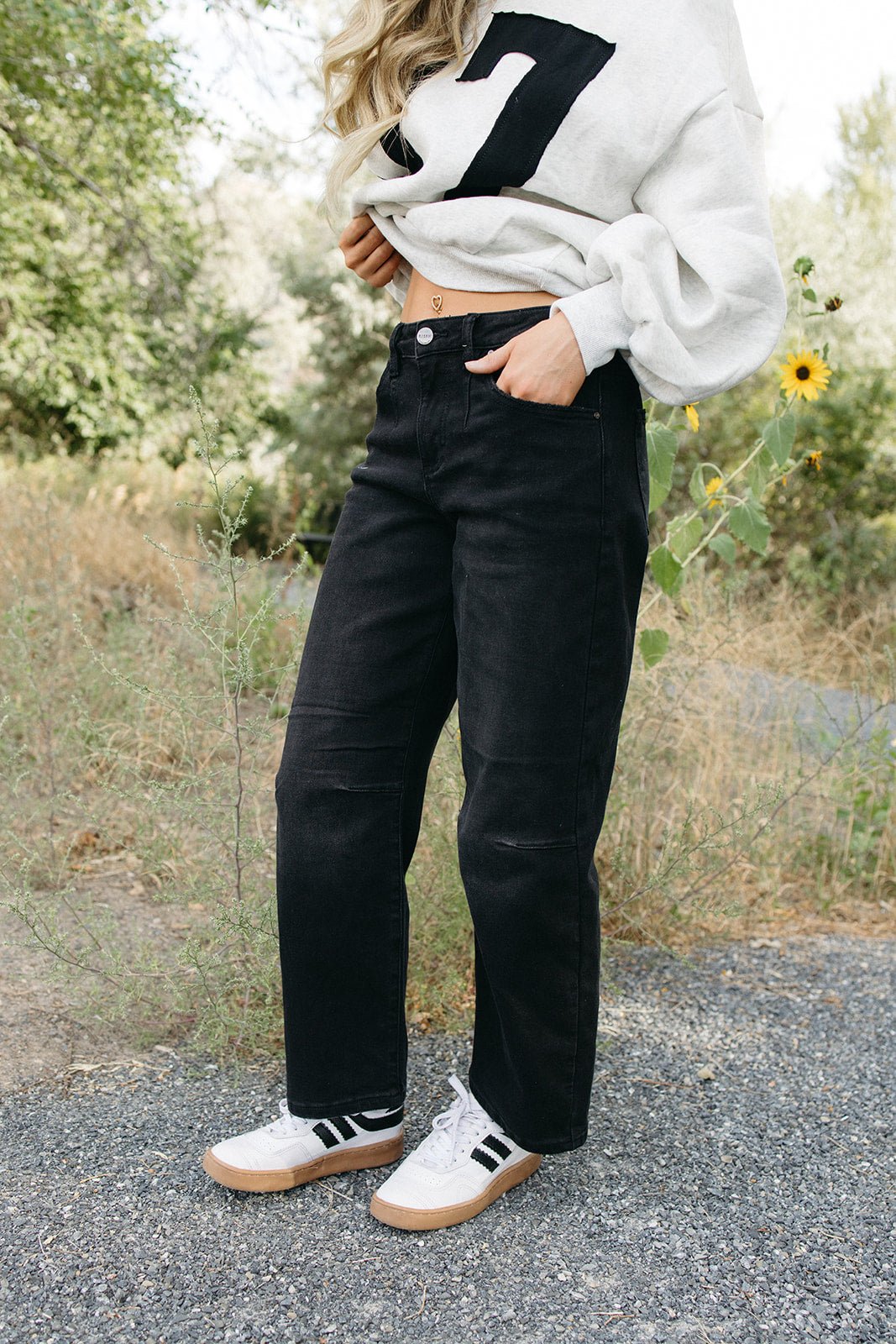 Dark Matter Crop Wide Leg Jeans