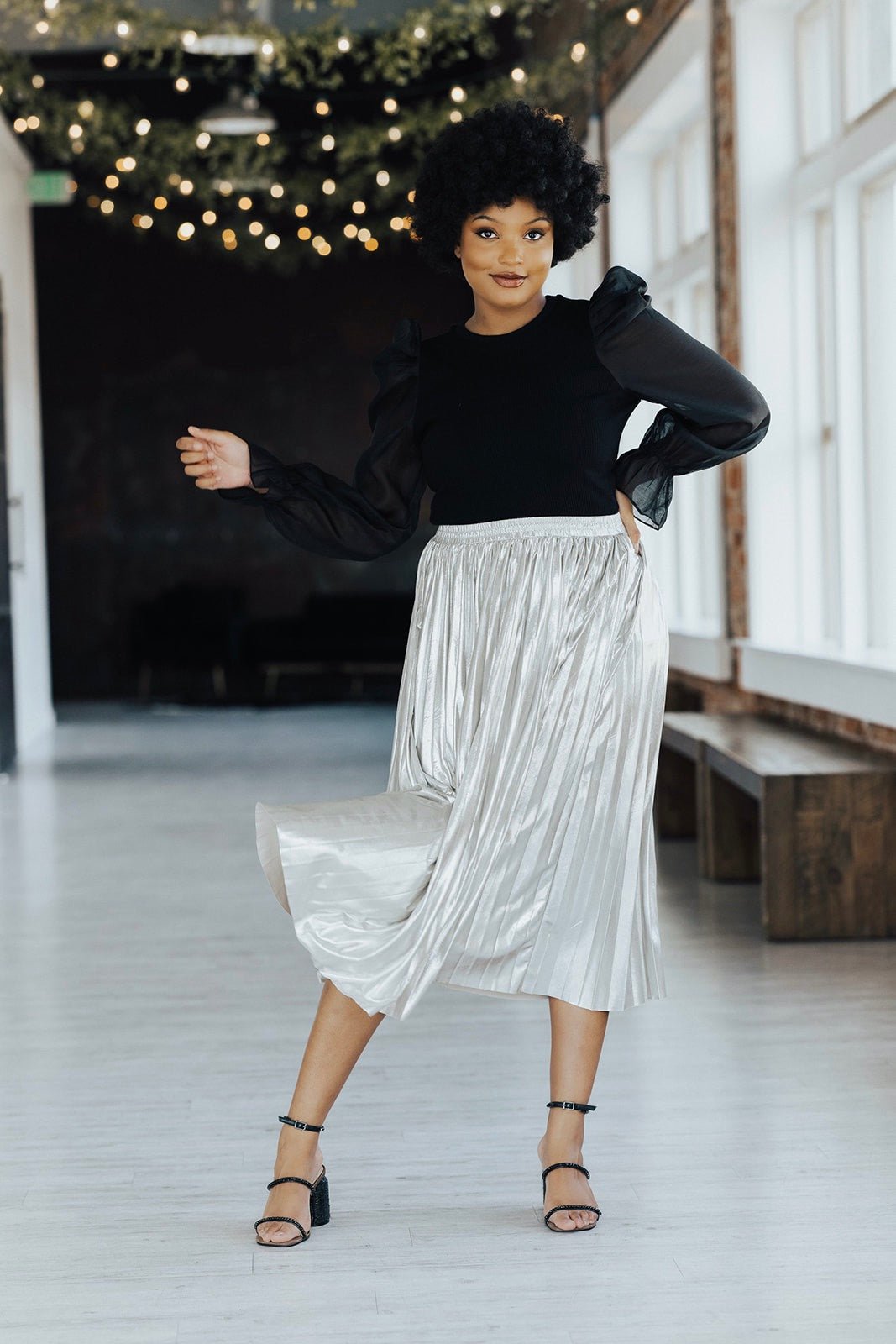 Dasher Metallic Pleated Skirt - FINAL SALE
