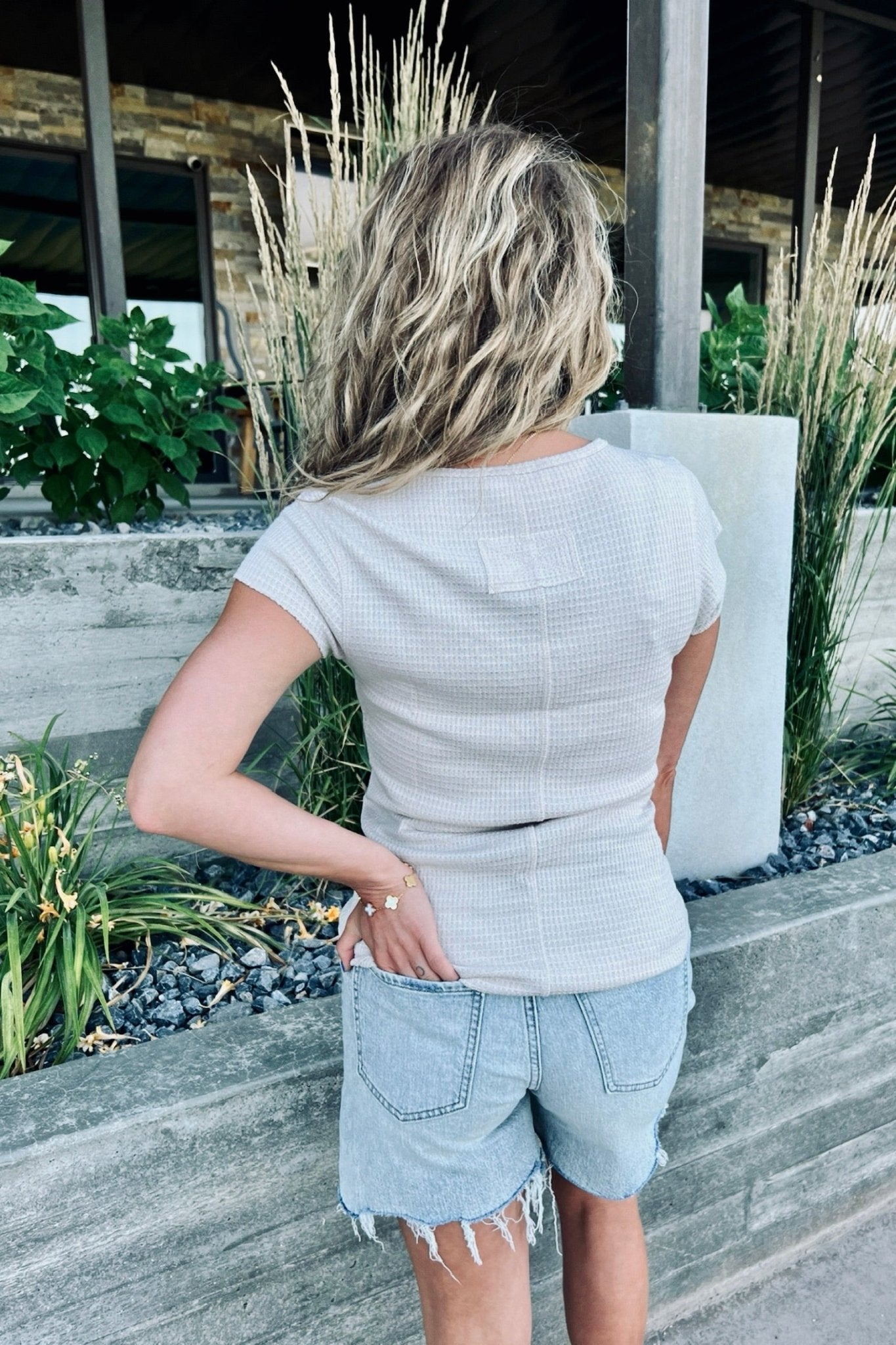 Daylight Waffle Cap Sleeve Top - FINAL SALE