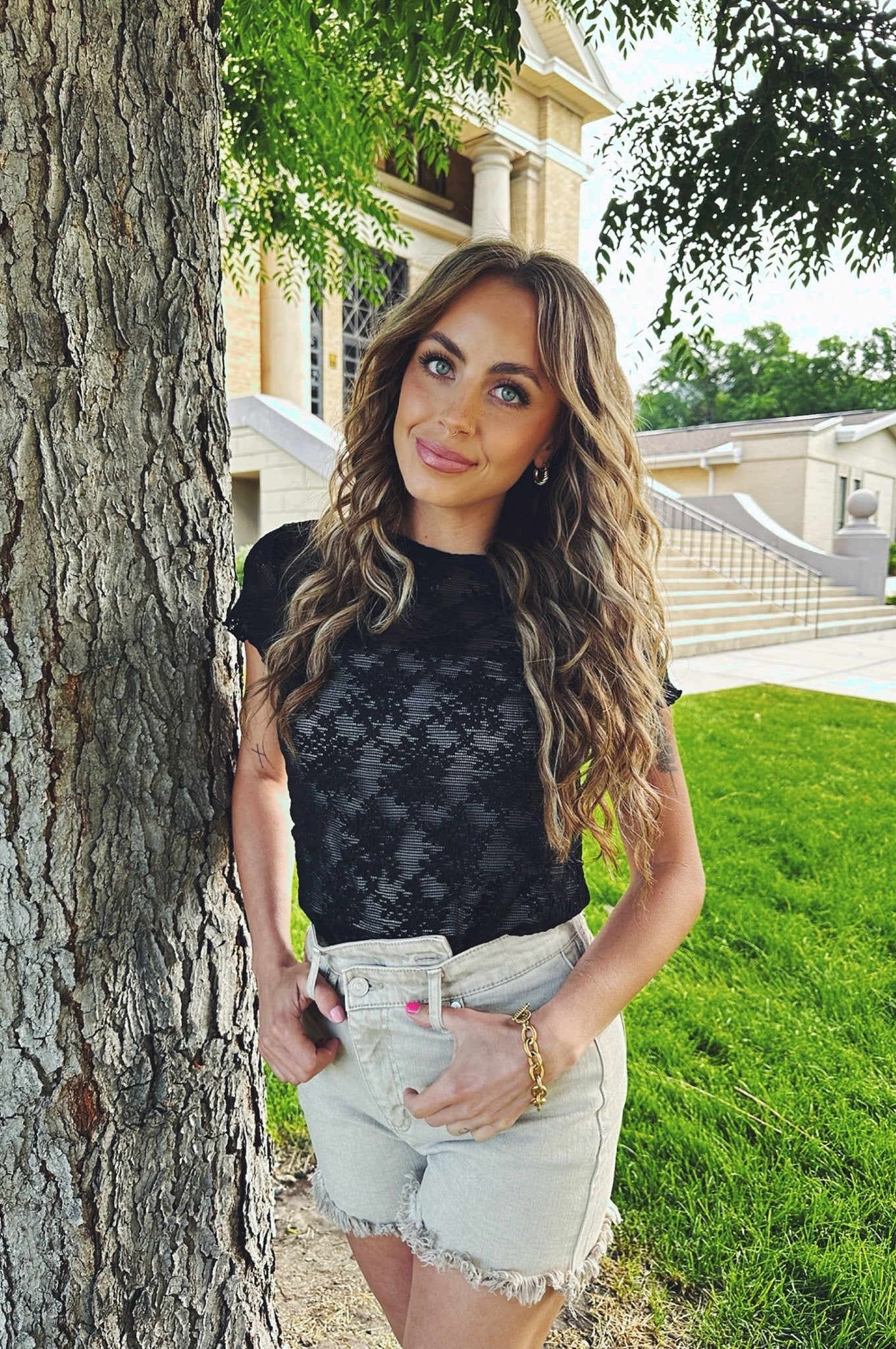 Free People Ready To Go Lace Tee