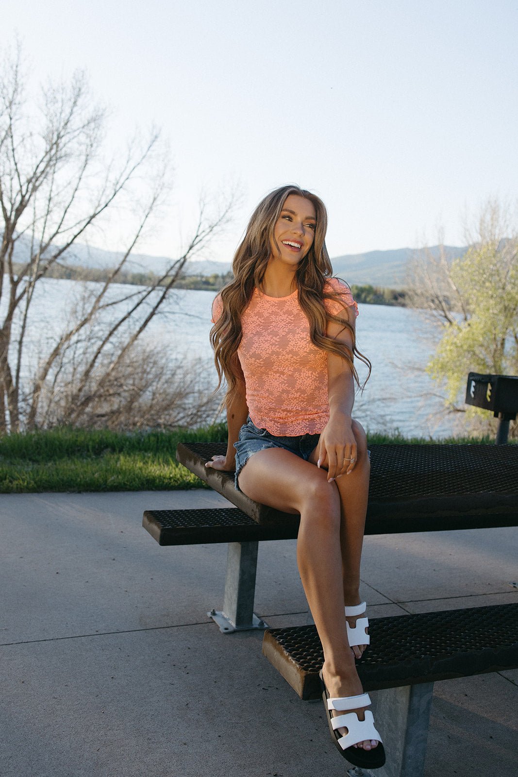 Free People Ready To Go Lace Tee