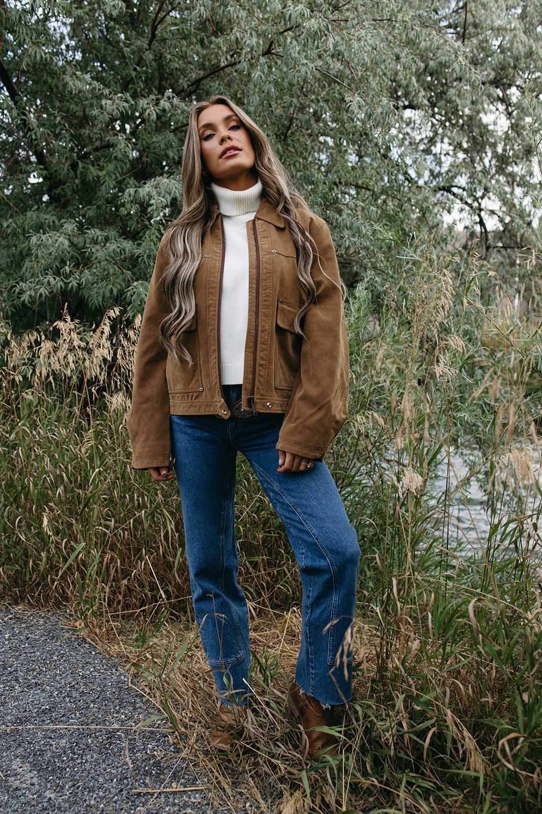 vegan suede box silhouette utility jacket