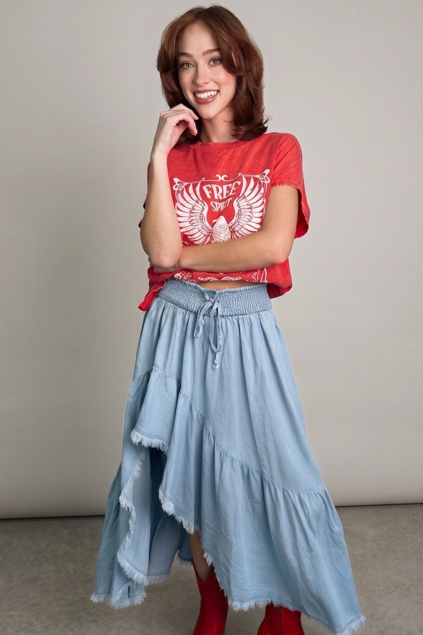 Just Passing Through Denim Maxi Skirt