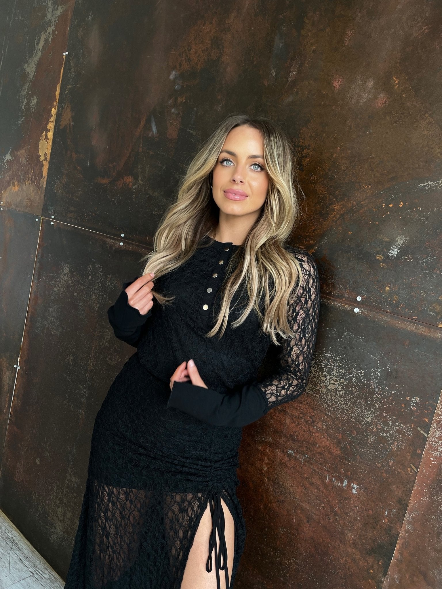 Neon Moon Lace Henley