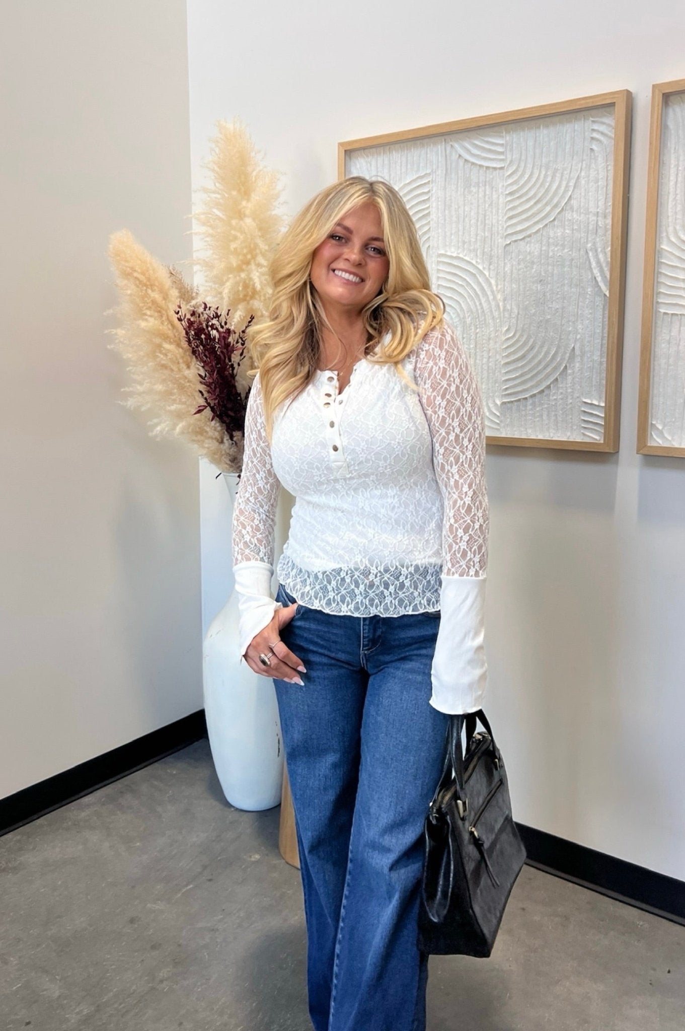 Neon Moon Lace Henley