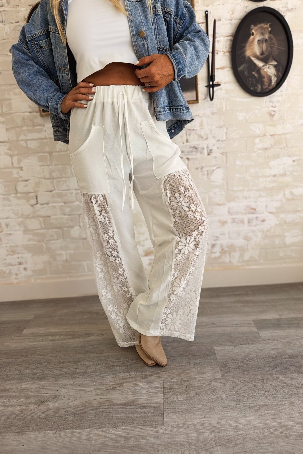 Nothing To Hide Lace Boho Wide Leg Pants