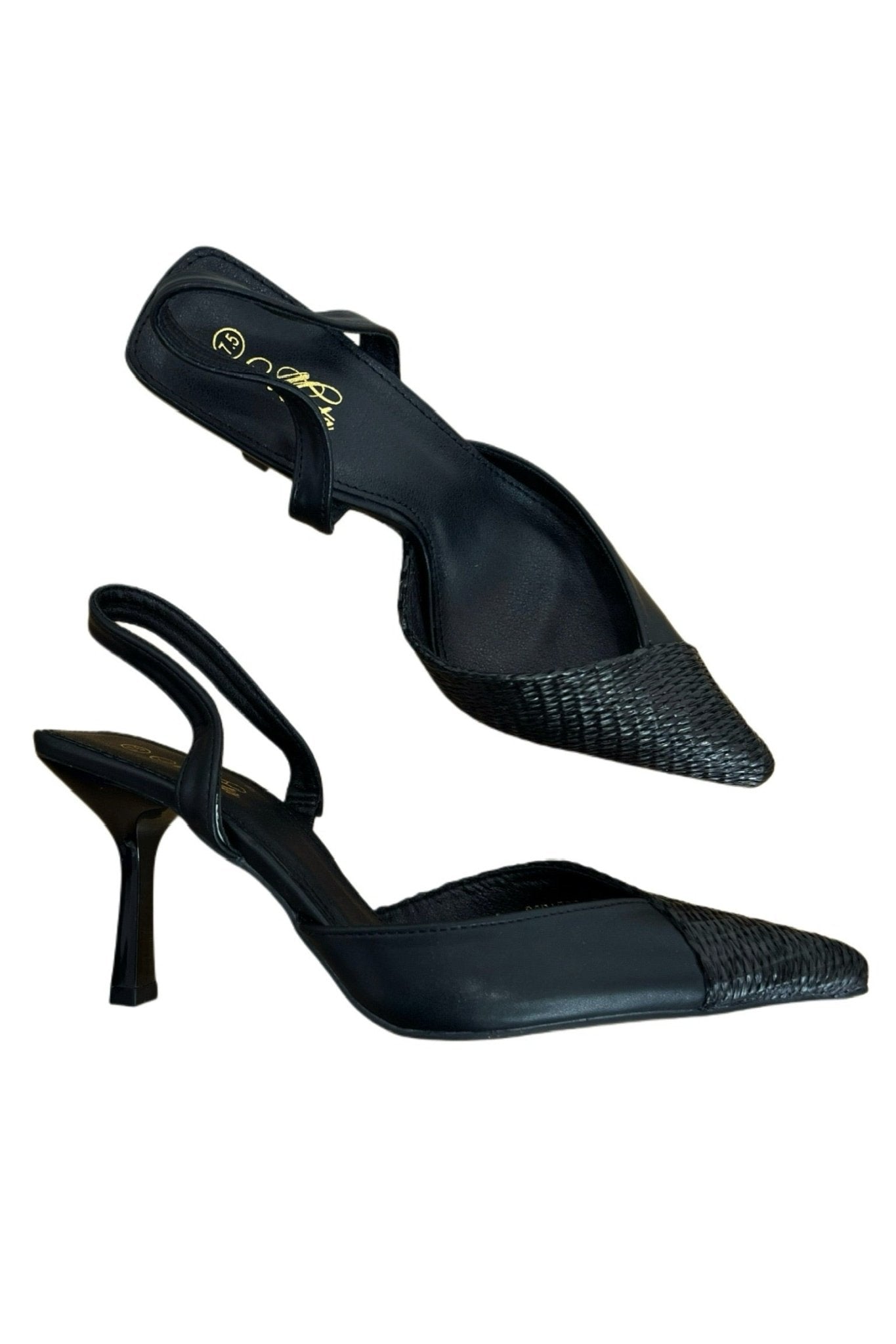 Offset Sling Back Heels