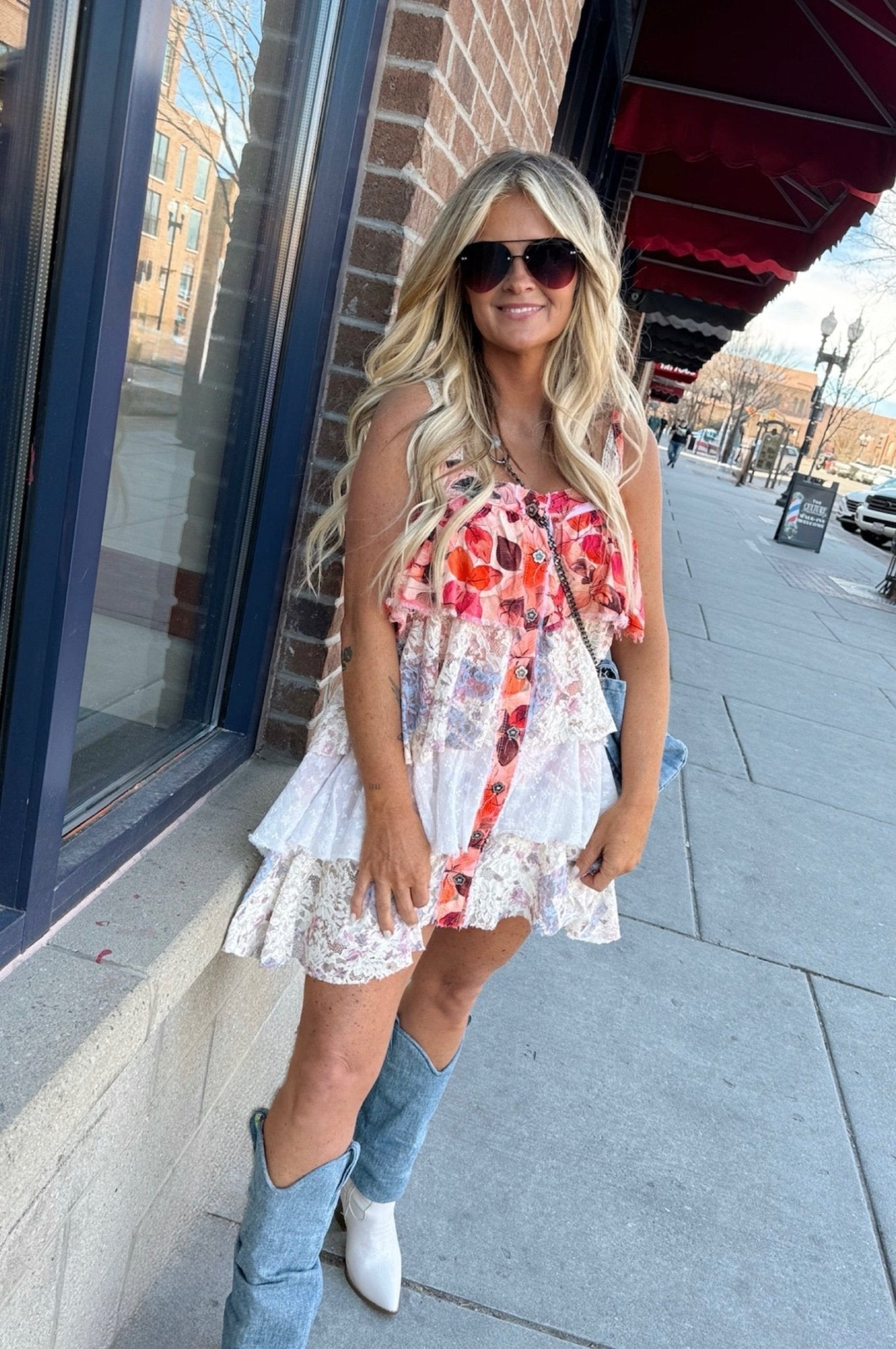 Petal Patchwork Mini Dress