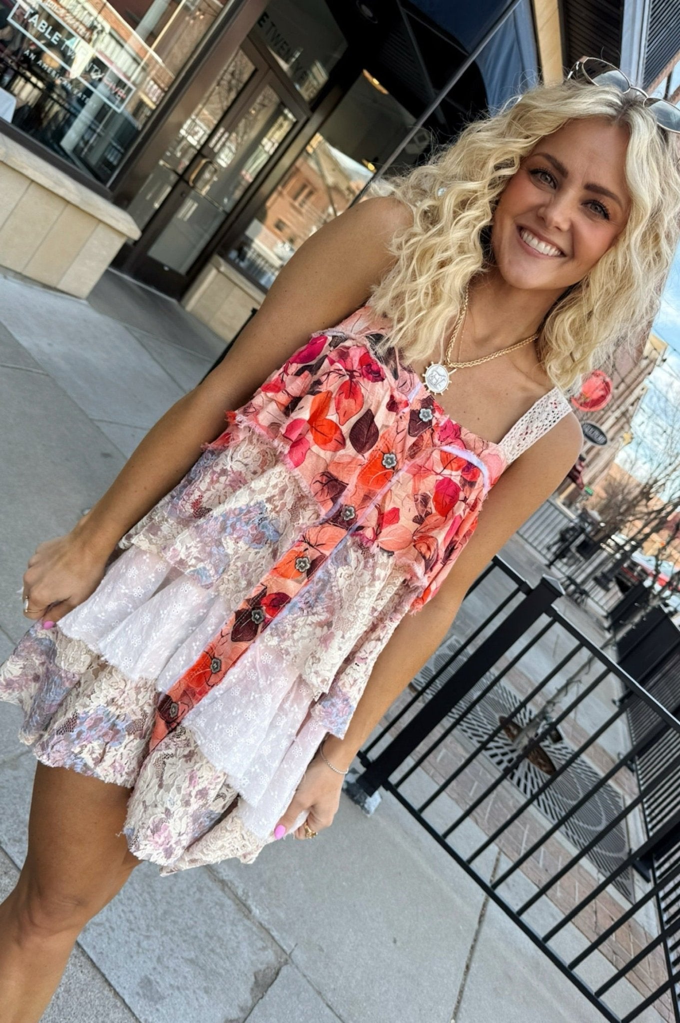 Petal Patchwork Mini Dress