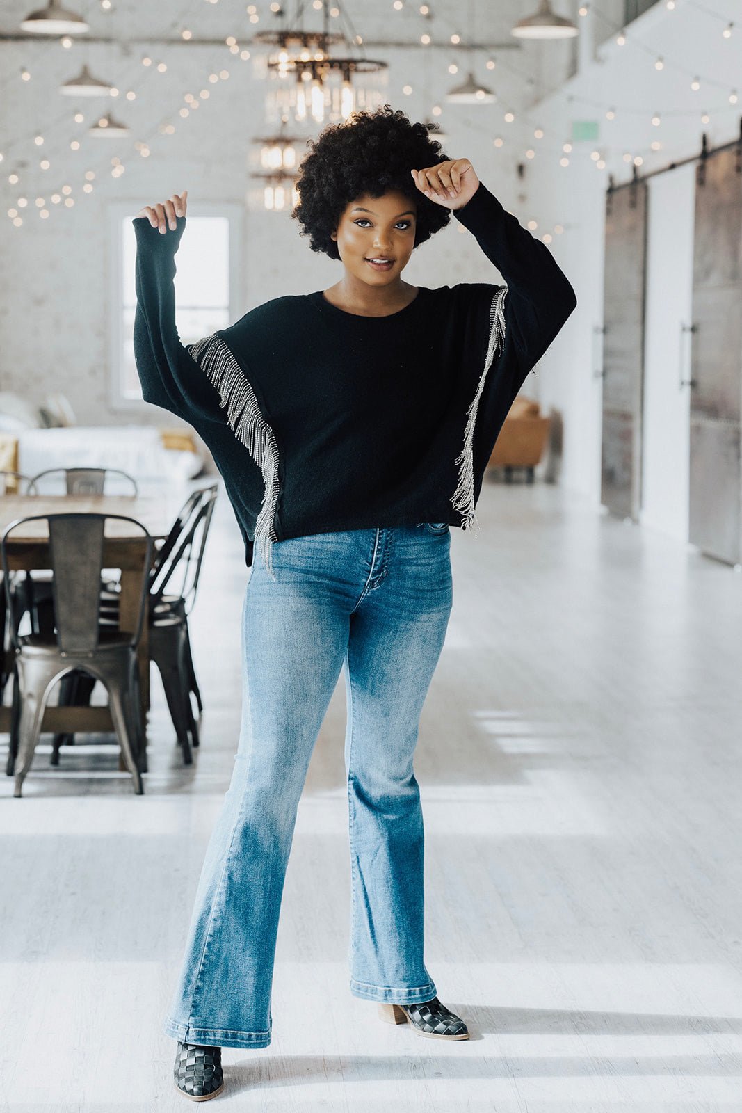 Roxburry Rhinestone Fringe Crop Top - FINAL SALE