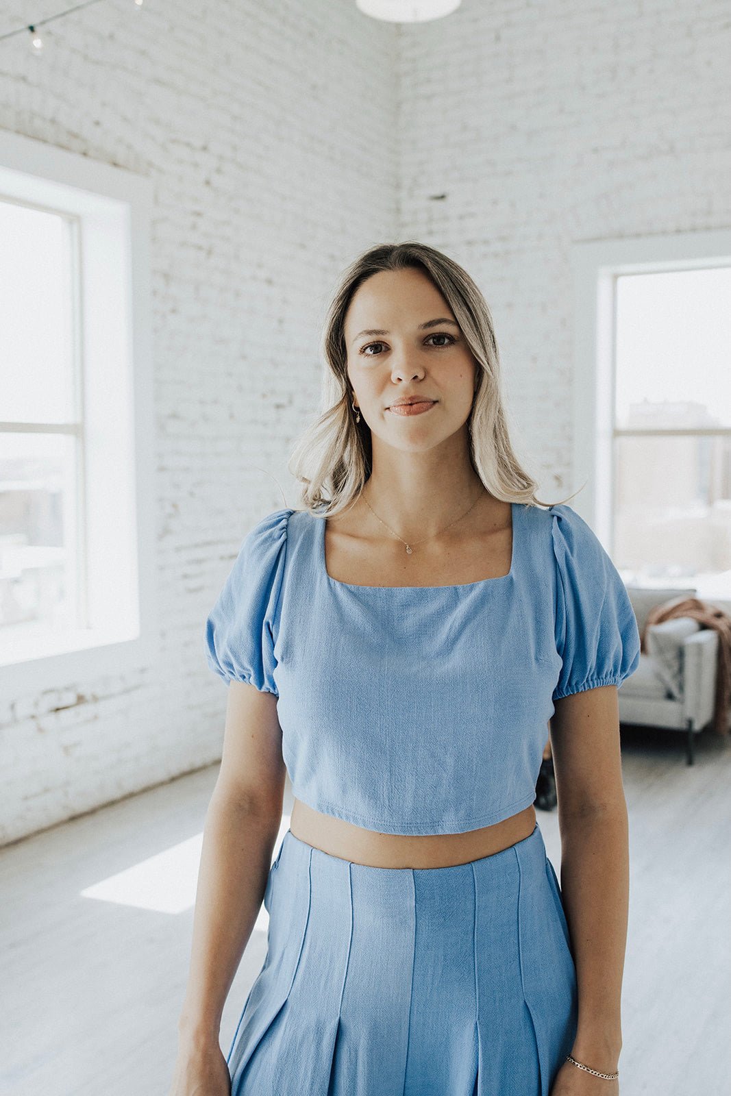 Salt Water Linen Crop Top - FINAL SALE