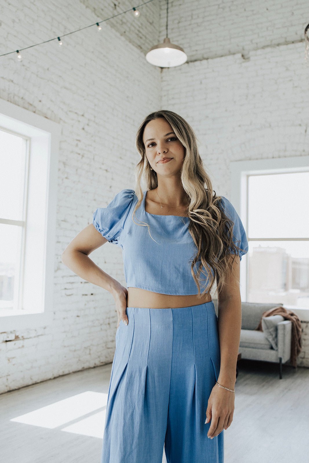 Salt Water Linen Crop Top - FINAL SALE