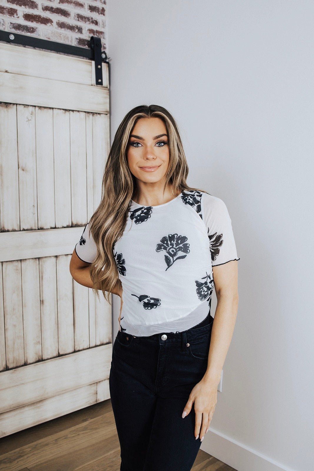 Savvy Floral Mesh Crop Top - FINAL SALE