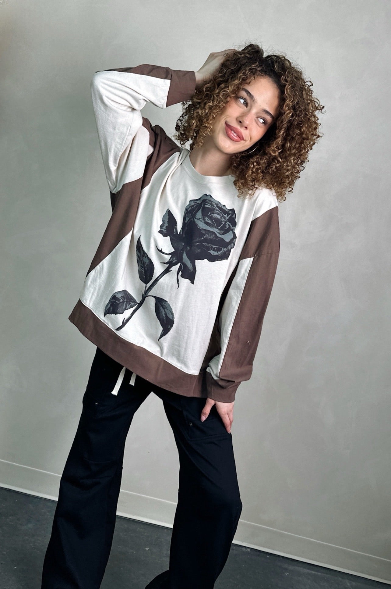 Shadow Rose Oversize Top