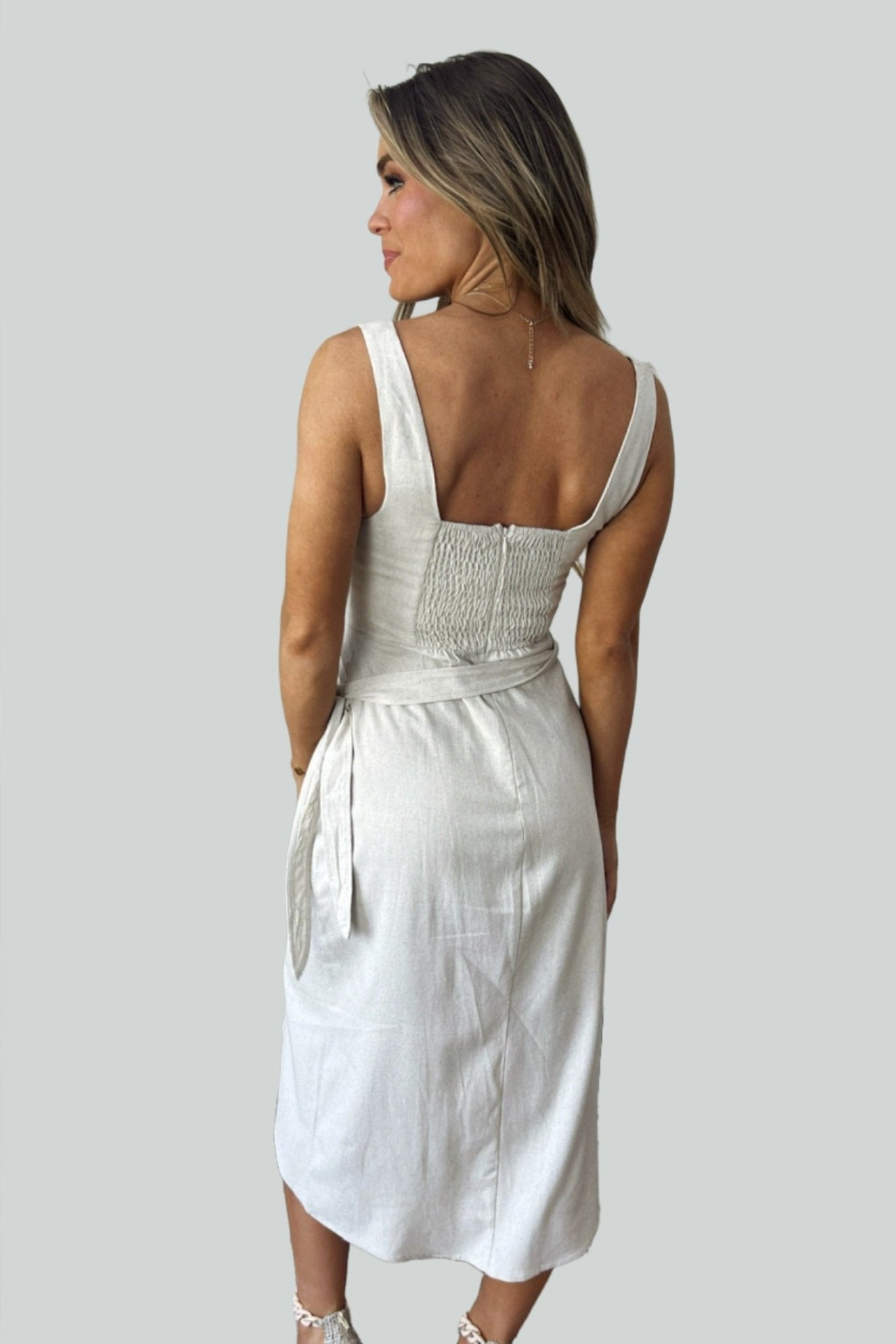 Summer Nights Linen Midi Dress