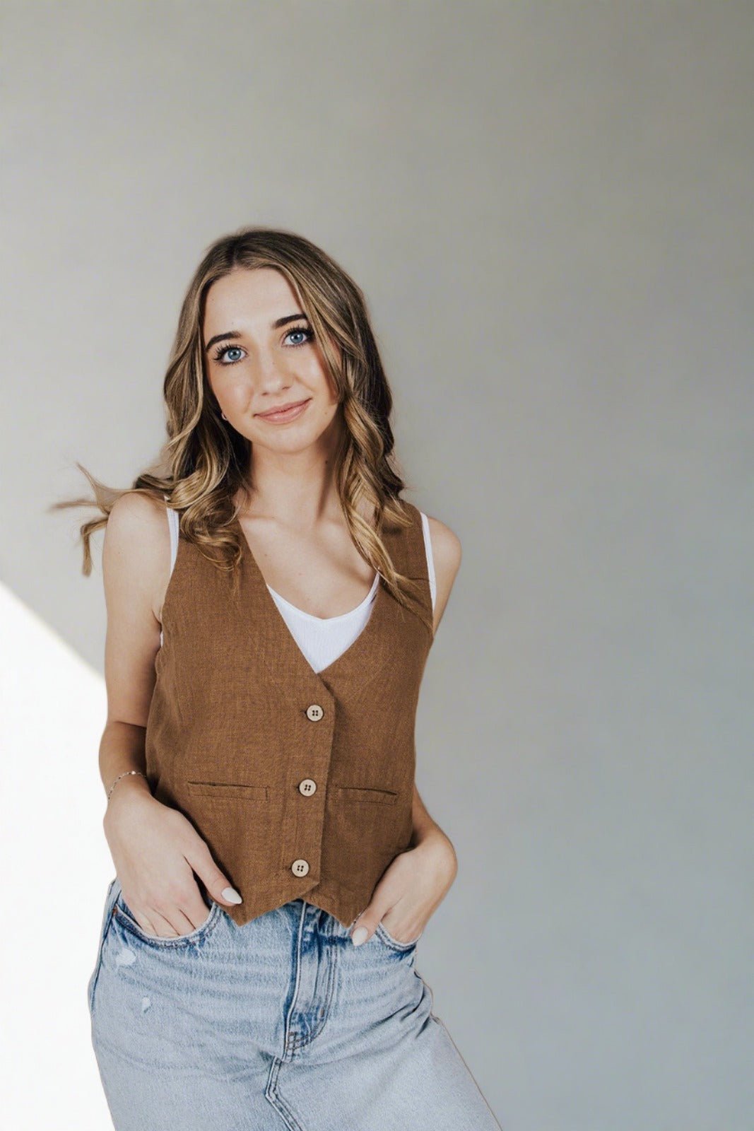 Texas Hold 'Em Button Down Vest - FINAL SALE