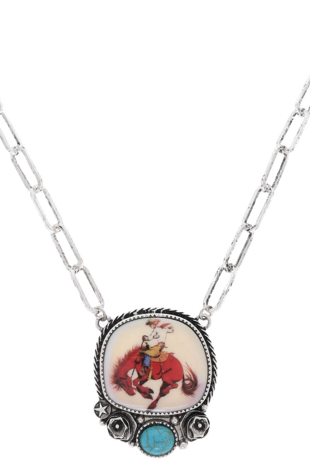 Ride the Dust Bronc Necklace