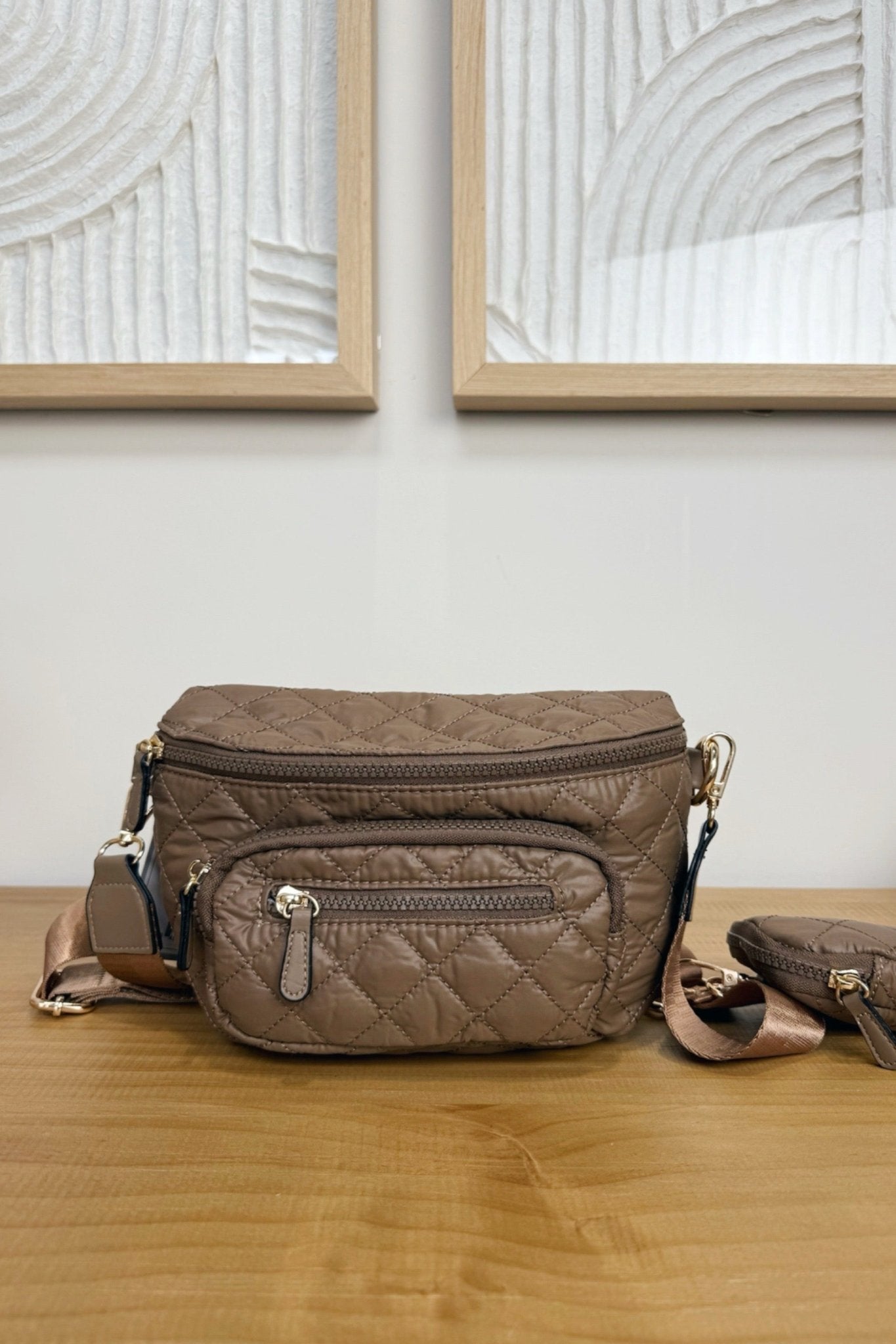 Undone Quilted Nylon Belt Bag With Pouch