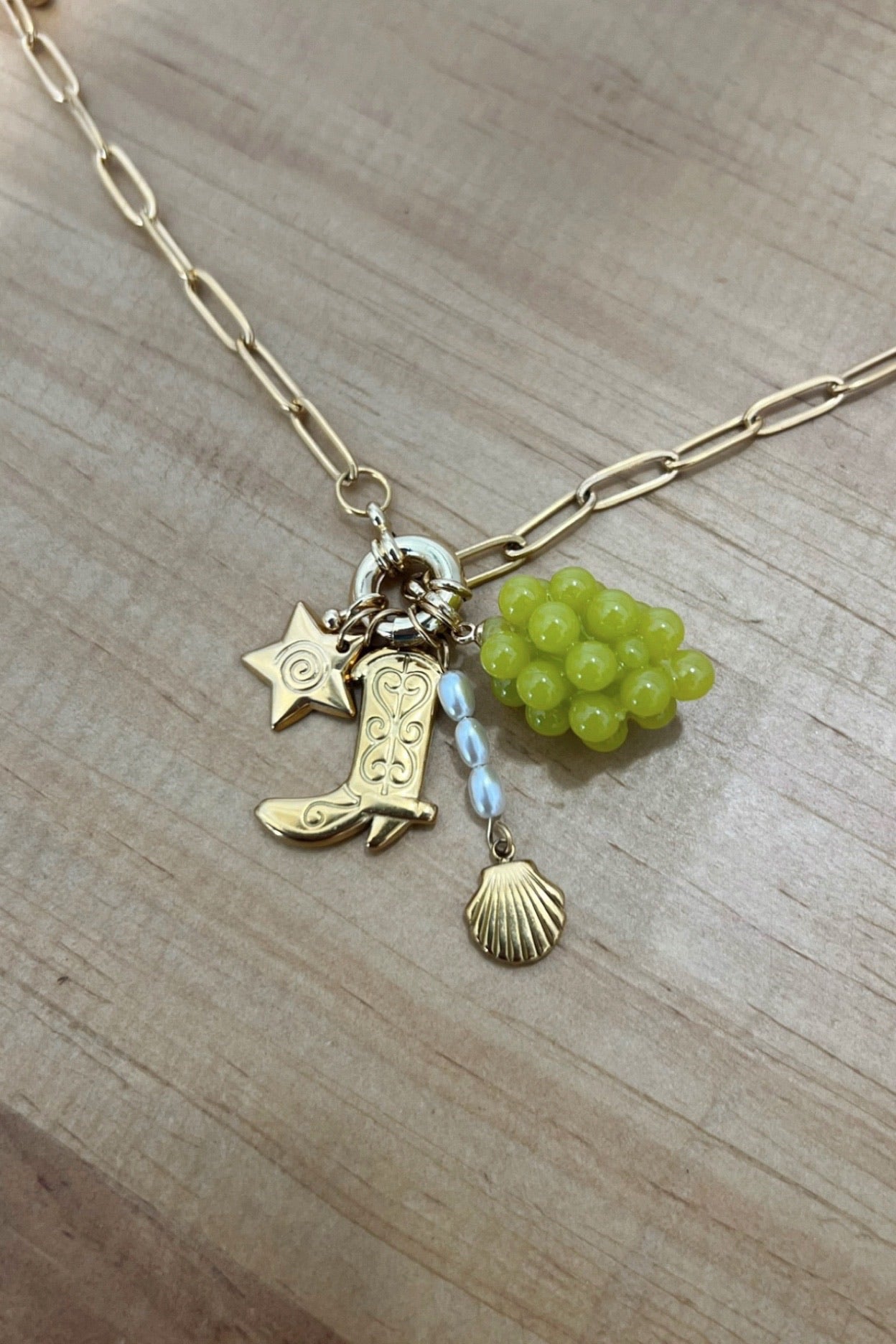 multi charm necklace