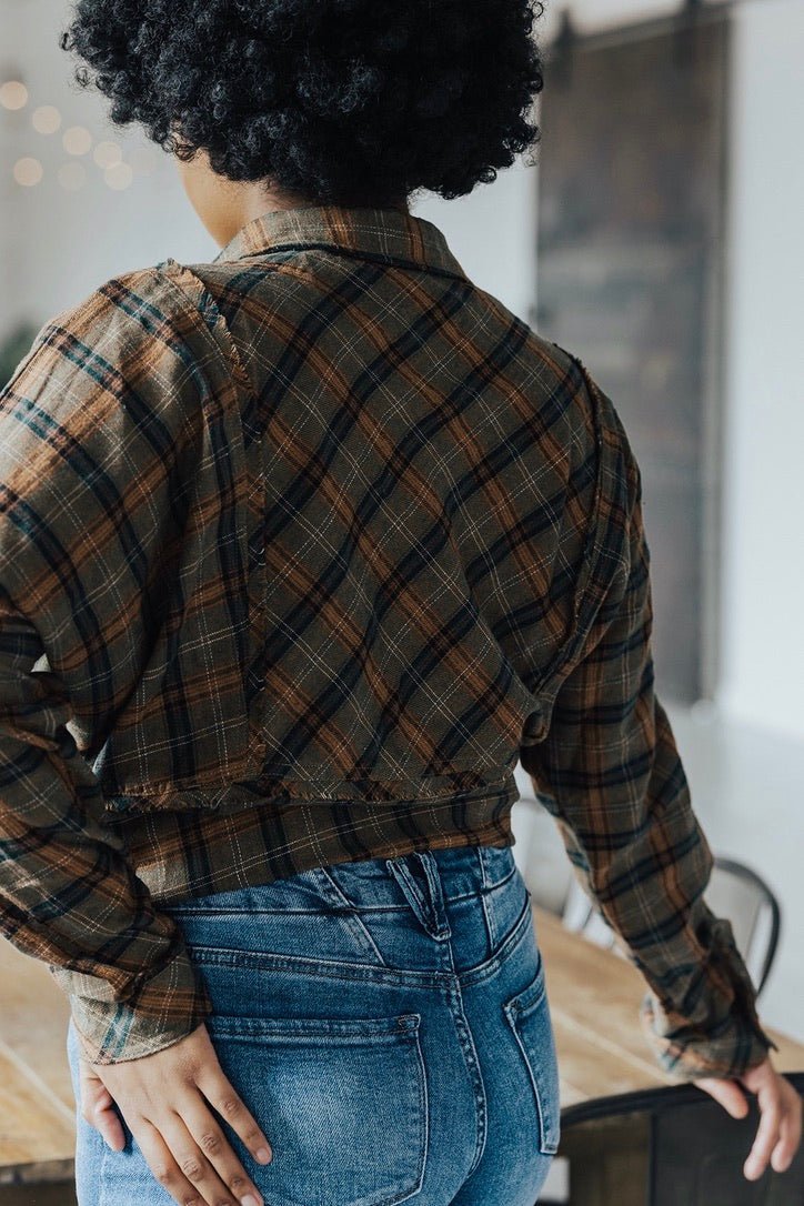 Yasmine Oversized Plaid Button Down Shirt - FINAL SALE