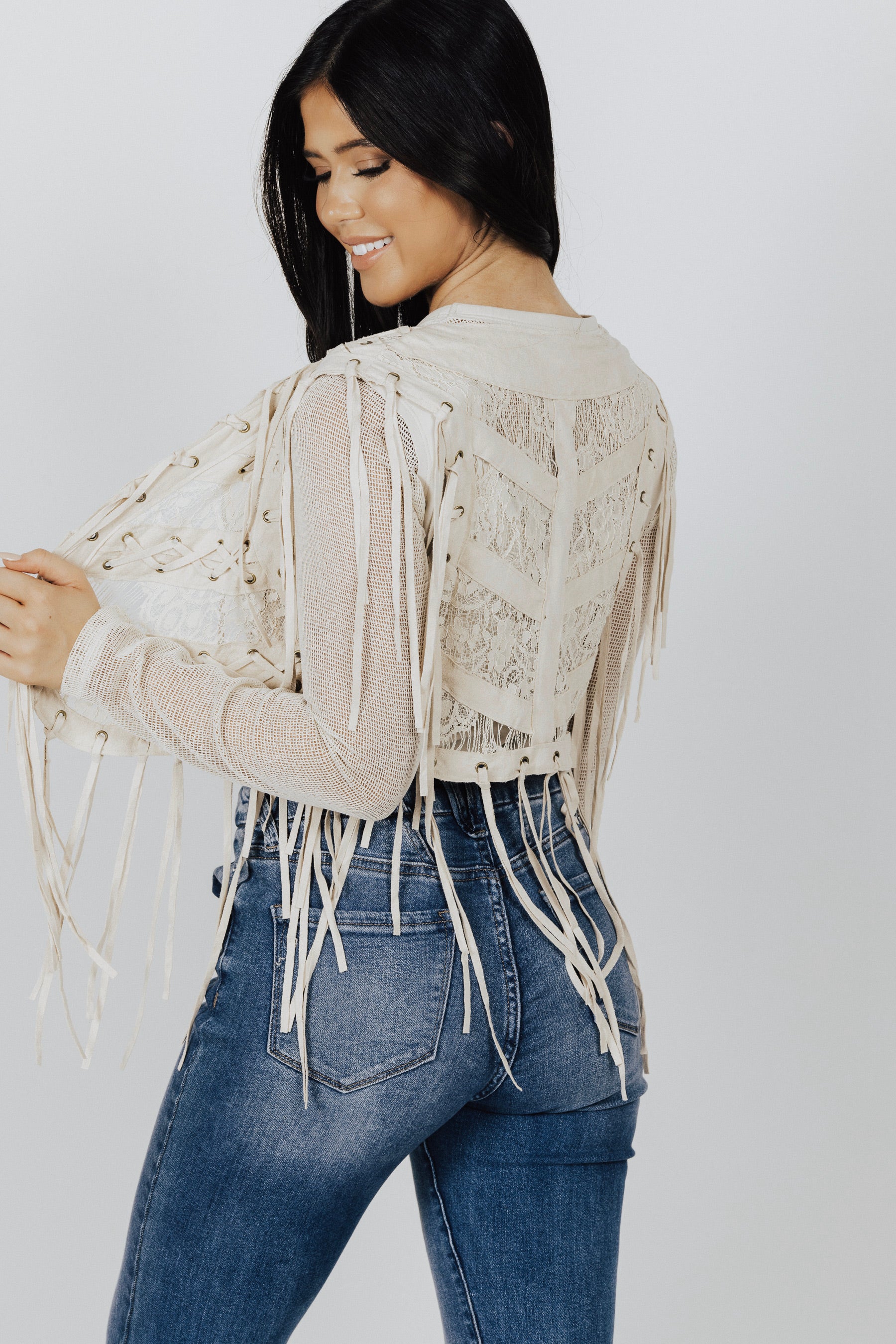 Josie Fringe Lace Vest