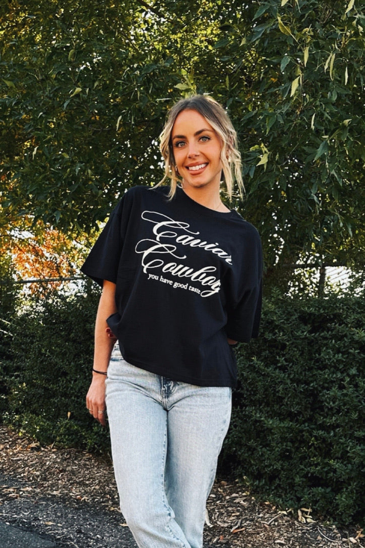 Caviar Cowboy Crop Graphic Tee